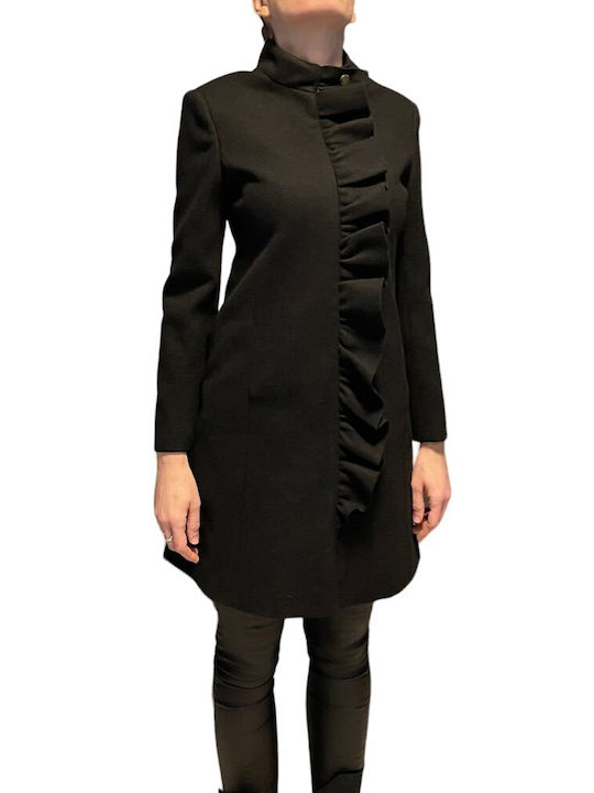 Artigli Women's Midi Coat with Zipper black