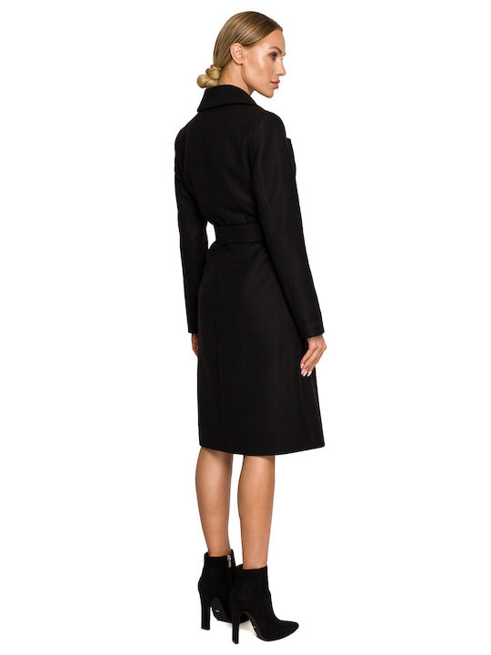 MOE Women's Midi Coat with Belt Black