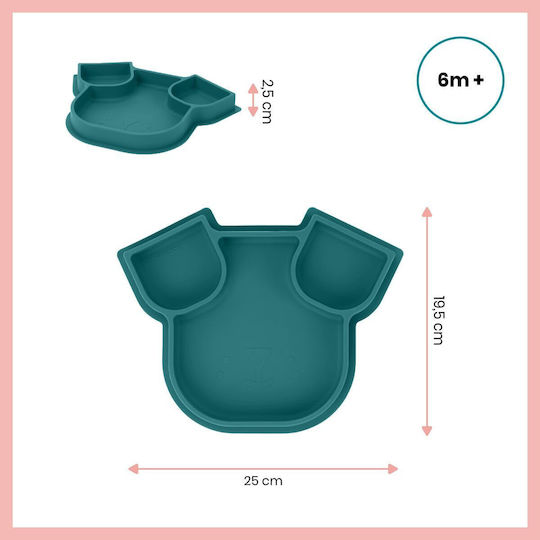 Babymoov Baby Food Plate made of Silicone Green