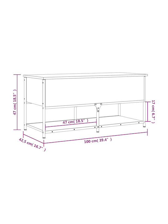 Eingangsmöbel mit Schuhschrank & Bank Smoked Oak 100x42.5x47cm