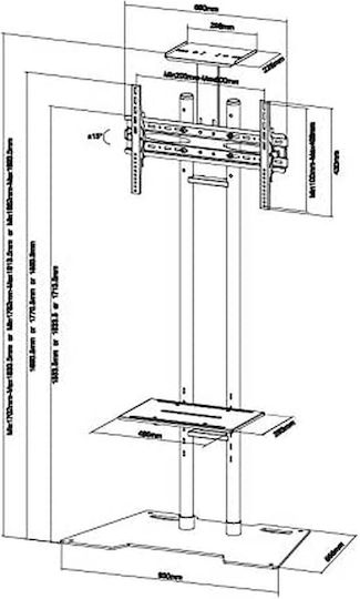 Newstar PLASMA-M1700ES Fernsehhalterung Boden bis 70" und 50kg