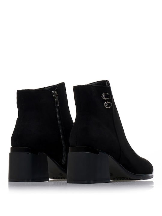 Wildleder Stiefeletten Damen Schwarz