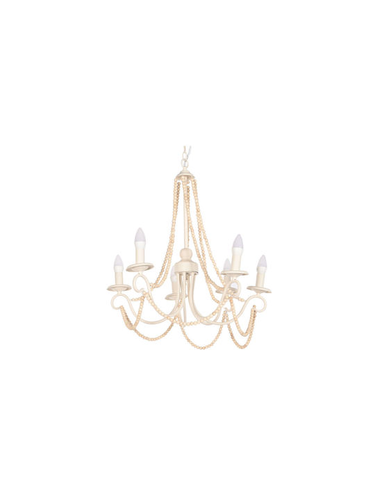 Home Esprit Chandelier White 55cm S3053561