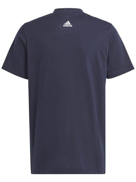 Kinderoberteile T-Shirt Marineblau Essentials Zwei-Farben Großer Logo