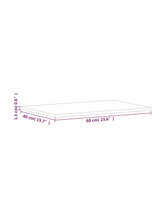 vidaXL Badezimmer-Unterschrank aus Massivholz Beech 60x40x1.5cm 355986 1Stück