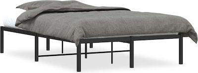 Bed Base Semi-Double made of Metal Black 120x200cm. with Storage Space