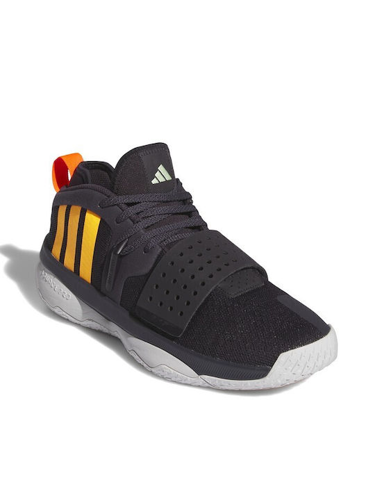 Adidas Dame 8 Extply Niedrig Basketballschuhe Aurora Black / Signal Orange / Dash Grey