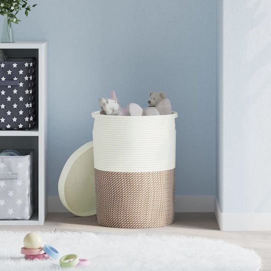 vidaXL Coș de Depozitare Tesatura cu capac Maro 37x37x50cm 1buc