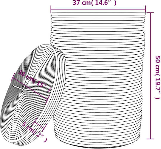 vidaXL Coș de Depozitare Tesatura cu capac Maro 37x37x50cm 1buc