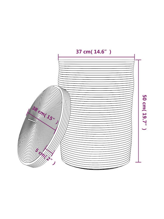 vidaXL Storage Basket Fabric with Lid Black 37x37x50cm 1pcs