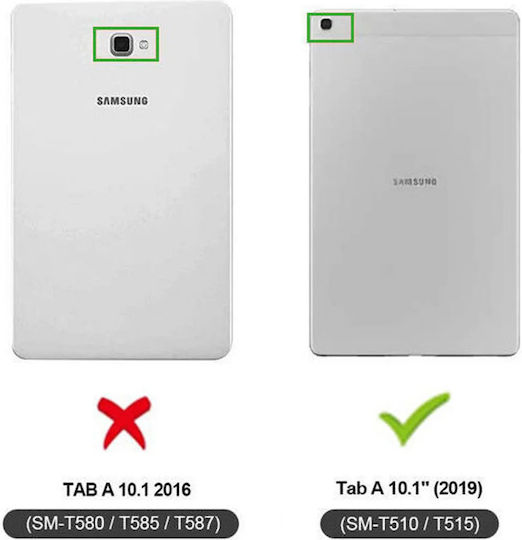 HappyCase Flip Cover Ανθεκτική Μαύρη (Samsung Galaxy Tab A 10.1'' 2019)