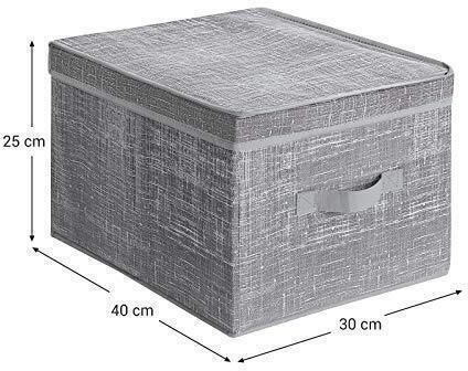Songmics Fabric Storage Box with Lid Gray 30x40x25cm 3pcs