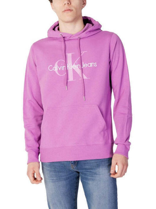 Calvin Klein Herren Sweatshirt mit Kapuze Lila