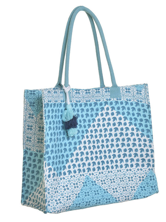 Ble Resort Collection Fabric Beach Bag White 42x15x38cm