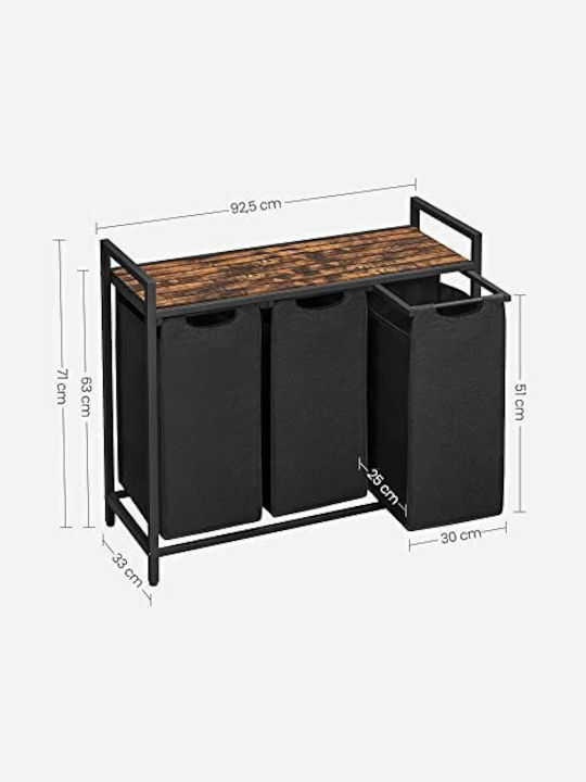 Vasagle Set Laundry Baskets Fabric 38l 93x33x72cm Brown
