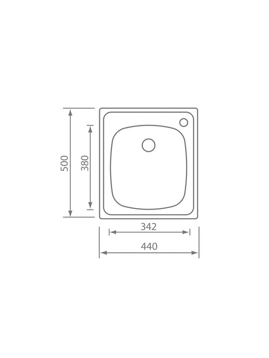 Sanitec Mondial 11934 Vessel Sink Inox W44xD50cm Silver