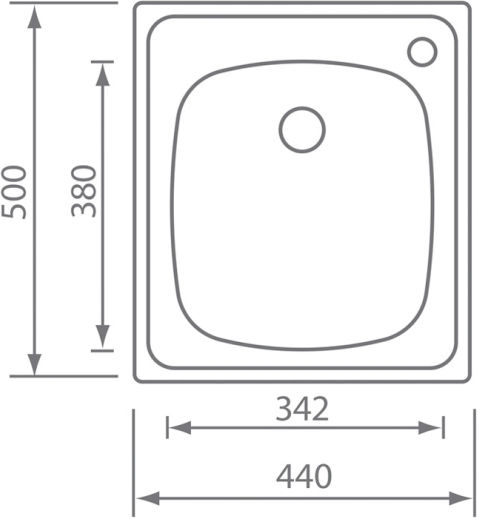 Sanitec Mondial Επικαθήμενος Inox Μ44xΠ50cm Ασημί