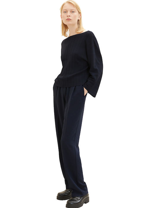 Women's Fabric Trousers Straight Line Captain Blue