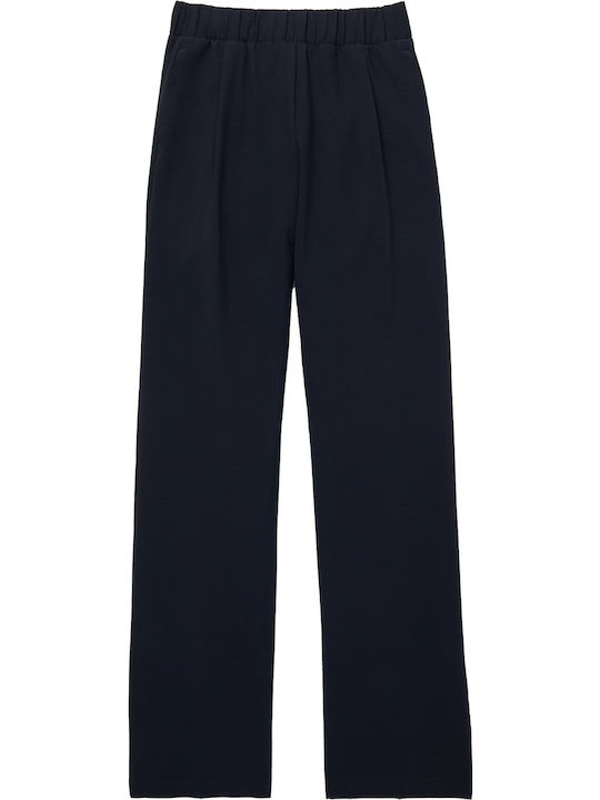 Women's Fabric Trousers Straight Line Captain Blue