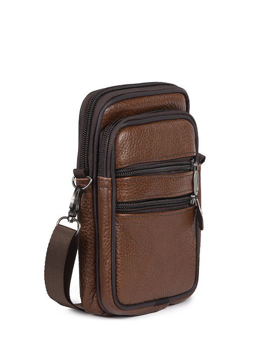 LKmoda Leather Men's Bag Shoulder / Crossbody Brown