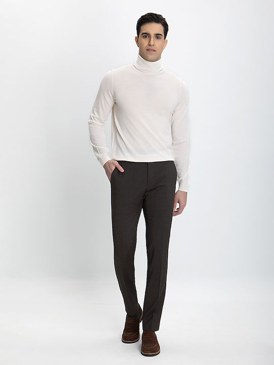 Vardas Men's Trousers in Slim Fit COFFEE DROPS