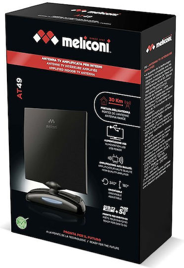 Meliconi At 49 Usb 070-0627 Indoor TV Antenna (Does not Require Power Supply) Black