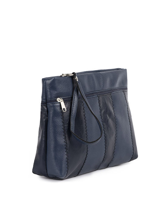 LKmoda Leder Damen Tasche Hand Blau