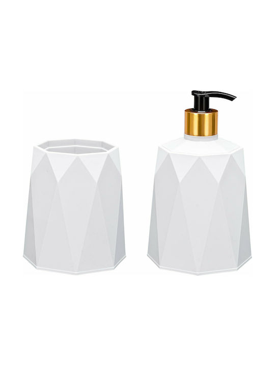 Viosarp Bathroom Accessory Set Plastic White 2 Pieces No577