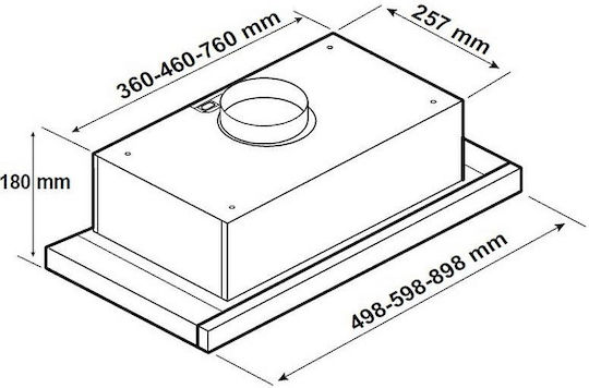 TurboAir TT14 LX/BL/A/60 Συρόμενος Απορροφητήρας 60cm Μαύρος