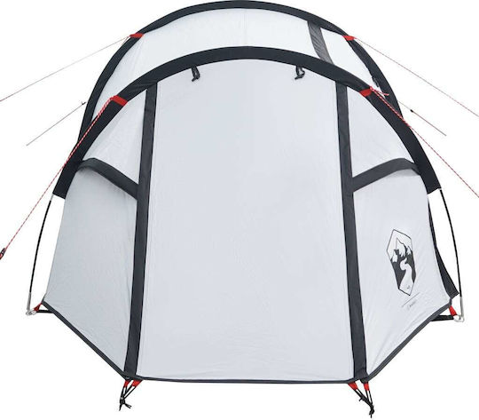 vidaXL Summer Camping Tent Tunnel White with Double Cloth for 3 People 370x185x108cm