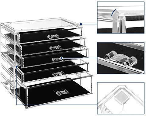 Songmics Songmics Kosmetikorganisator Mit 5 Schubladen Transparent 24x22x13.5cm