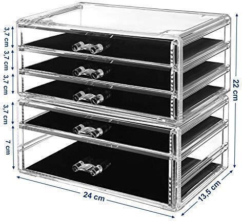 Songmics Songmics Kosmetikorganisator Mit 5 Schubladen Transparent 24x22x13.5cm