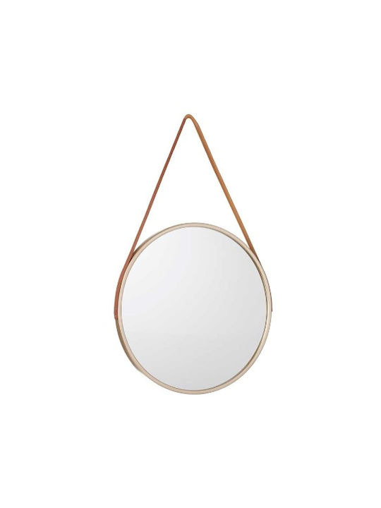 Gift Decor Wall Mirror with Brown Glass Frame Diameter 45cm 4pcs