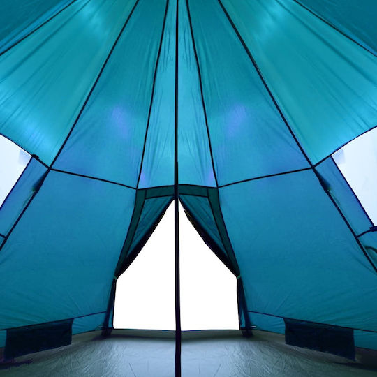 vidaXL Summer Camping Tent Teepee Blue For 4 People 367x367x259cm