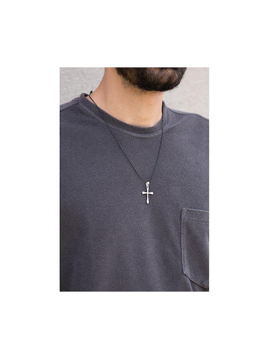 Unisex necklace with Leather Rope and Cross pendant