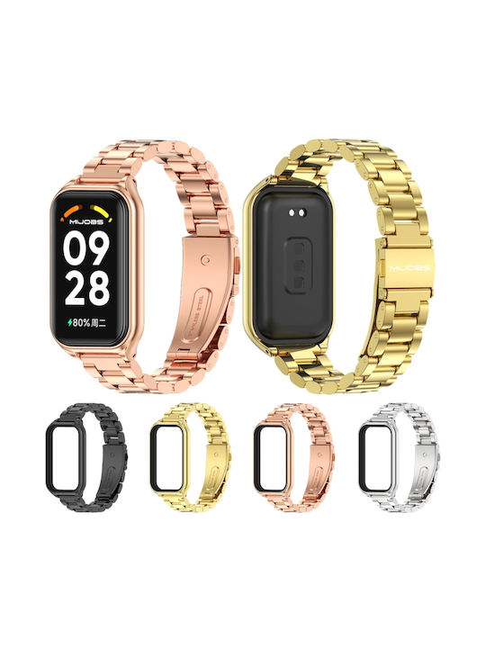 Mijobs Λουράκι Ανοξείδωτο Ατσάλι Γκρι (Xiaomi Smart Band 8 Active / Redmi Band 2)