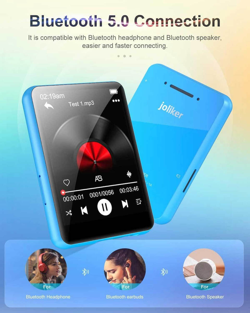Reproductor MP3 con Bluetooth y WiFi, joliker 80GB Mp3 Mp4 Reproductor de Música, 4.02IN Pantalla Táctil MP3, Spotify Android Reproductor MP3 con Play Store App, Deezer, Audible