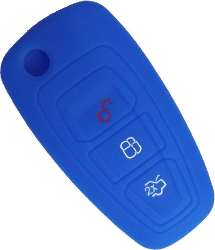 Silicone Car Key Cover Case with 3 Buttons for Ford Red
