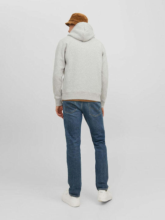 Jack & Jones Logo Men's Sweatshirt with Hood White Melange