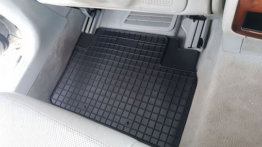 Refref Set of Front and Rear Mats 4pcs Tray Type for Mercedes-Benz S 1998-2005 Black