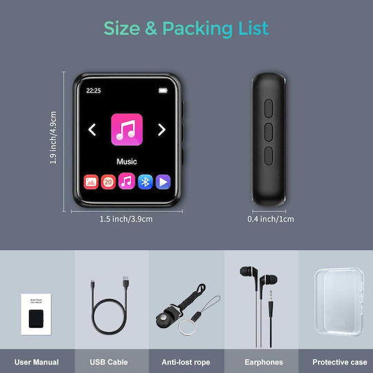 Joliker MP3 Player (16GB) with IPS Touch Screen 1.8" Black 1000-41660123
