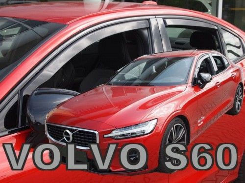 Set of Windbreakers Front and Rear Car Dark Fime for Volvo S60 4pcs