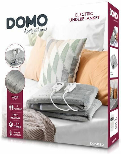 Domo Pătură electrică și protecție saltea cu temporizator Gri 120W 140cmx160cm