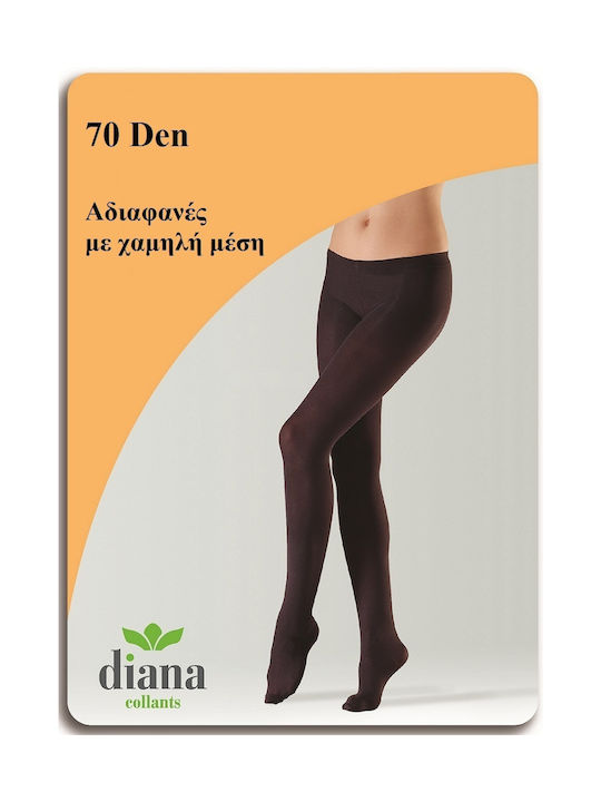 DIANA - 1003 Αδιαφανές Καλσόν 70D με Χαμηλή Μέση Μαύρο