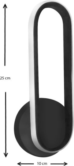 Megapap Futura Lamp Wall with Integrated LED Black 5x25cm
