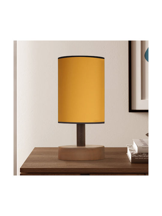 Megapap Holz Table Lamp E27 with Gelb Shade and Base