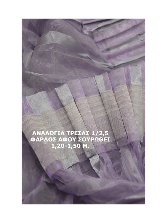 Decotelia Κουρτίνα με Τρέσα Λιλά 330x260εκ.