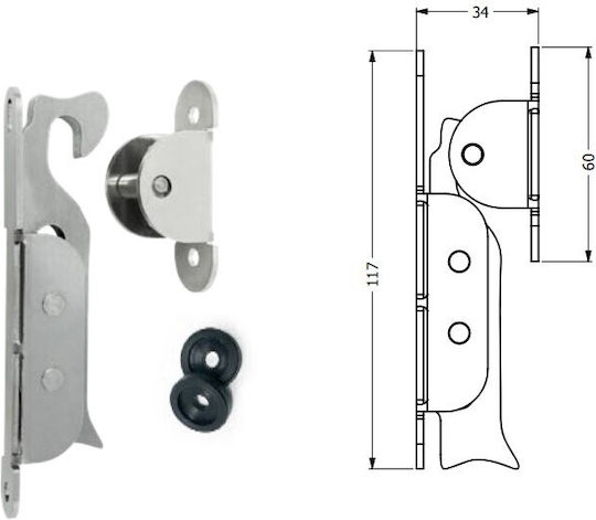 Metalor Κλειδαριά σε Ασημί Χρώμα WS-00003