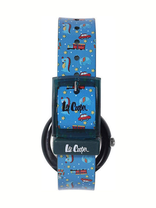 Lee Cooper Kinder-Analoguhr mit Kautschuk/Plastikarmband Hellblau