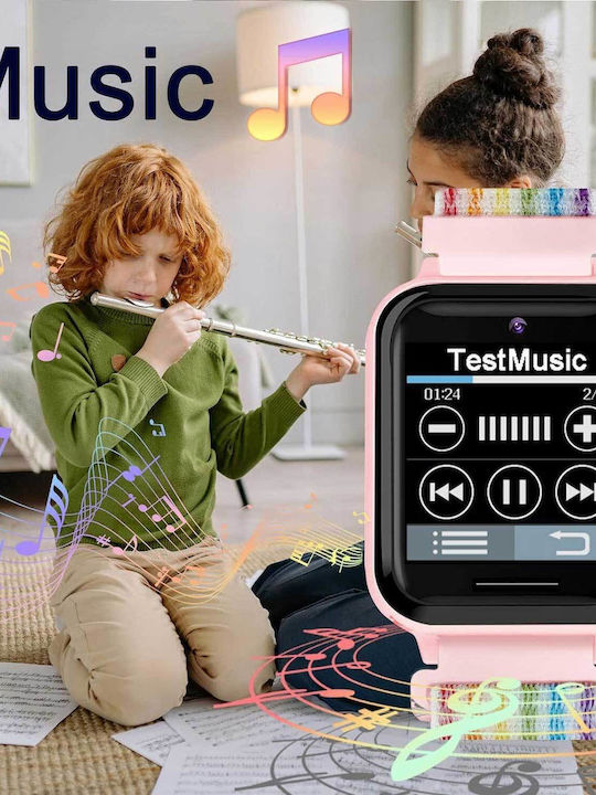 Pthtechus Kinder-Smartwatch 2G mit Kamera Rosa